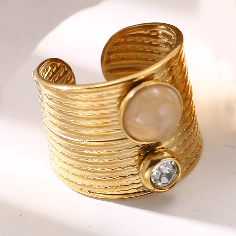 Hadlie Natural Stone Open Ring