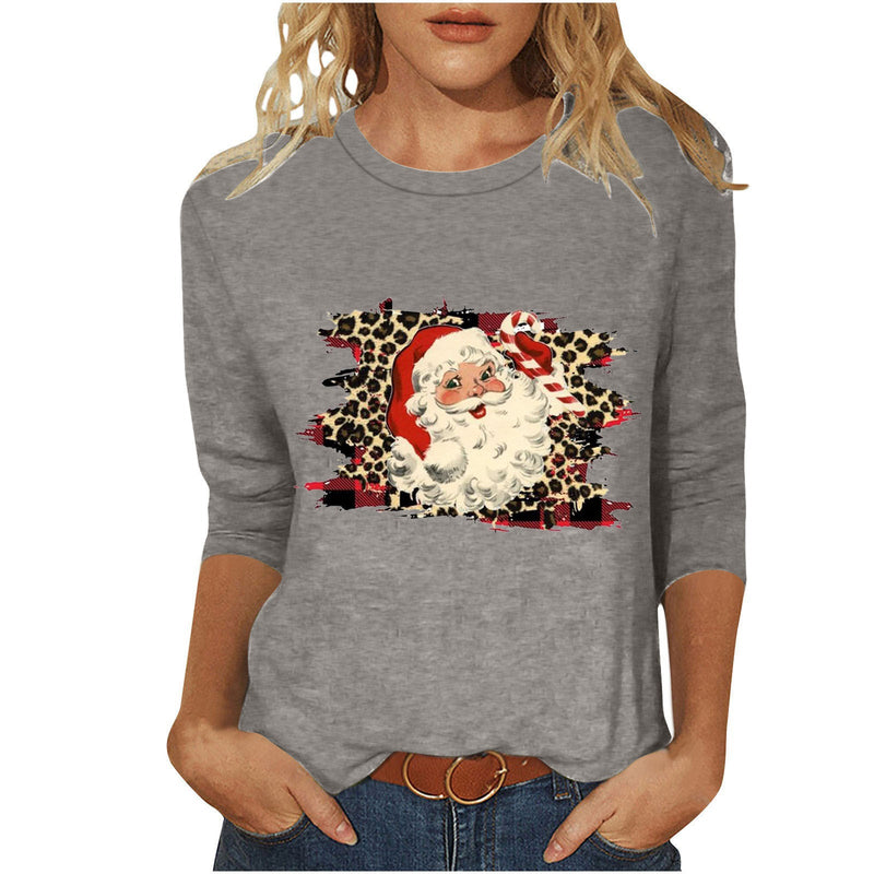 Women's Sweatshirt with Artistic Christmas Motif