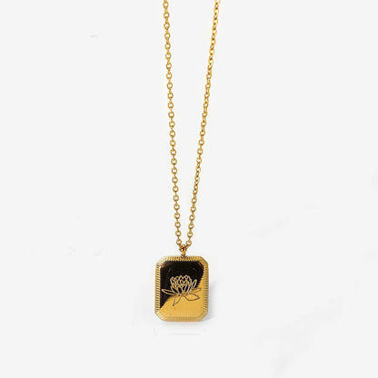 Briel Birth Flower Pendant Necklace