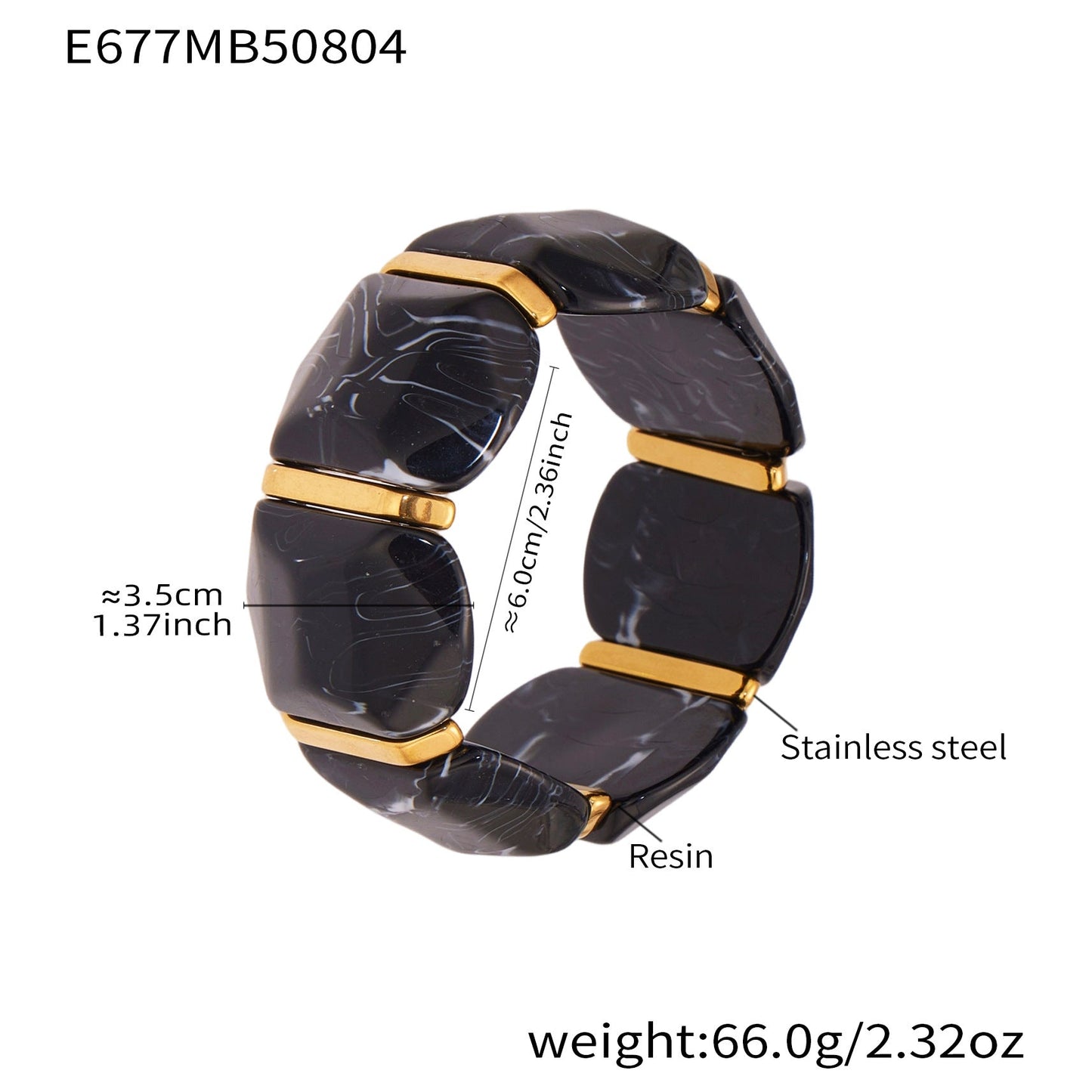 Alianny Irregular Resin Bracelet