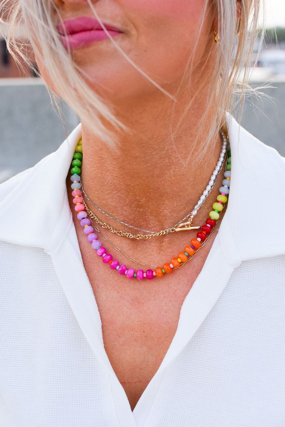 Lydia Rainbow Stone Necklace