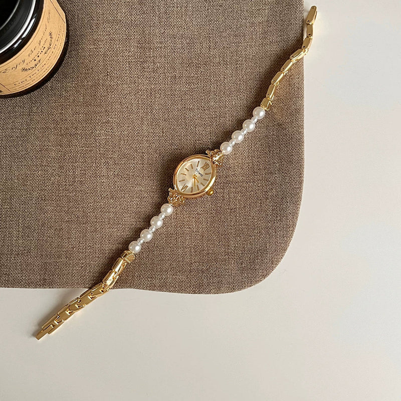 Oval Pearl Bracelet Watch