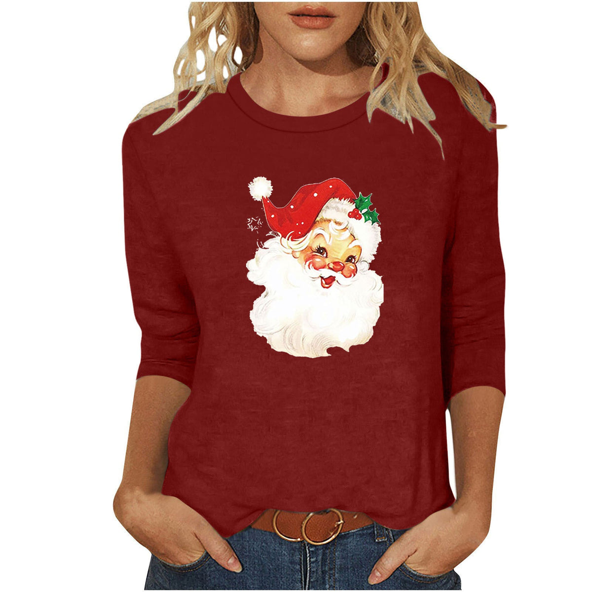 Women's Sweatshirt with Festive Christmas Motif