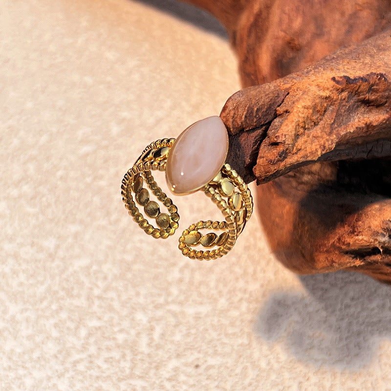 Emelie Open Heart Stone Ring
