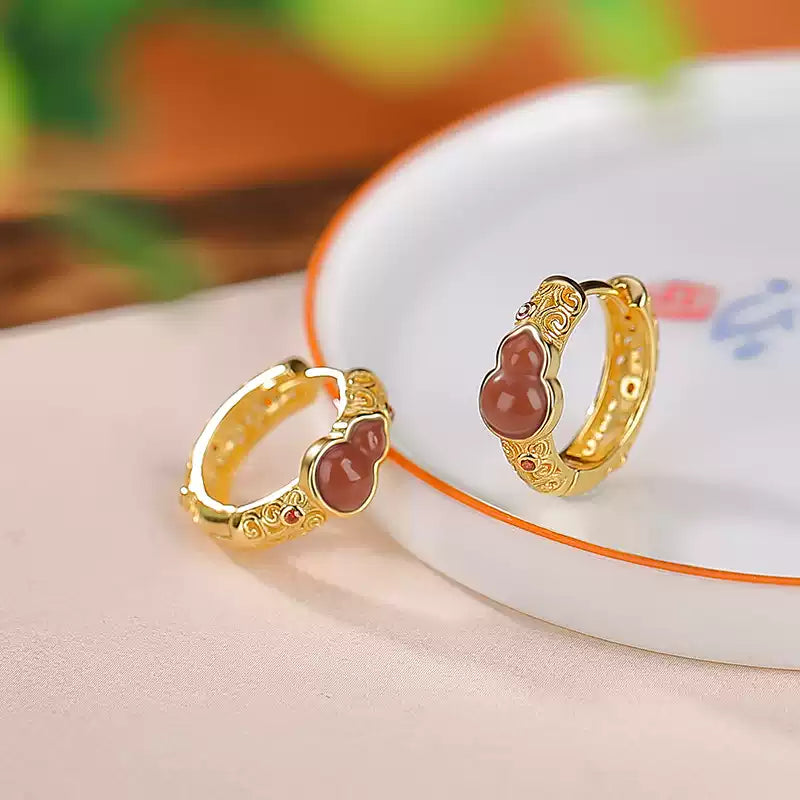 Gia Carnelian Hoop Earrings