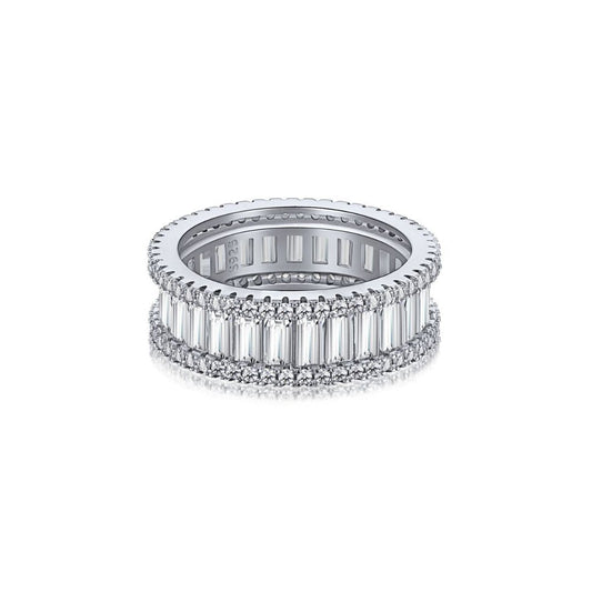 Eternity Row White Crystal 925 Sterling Silver Ring