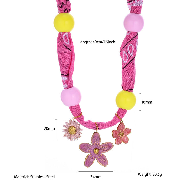Mercedes Silk Heart Choker