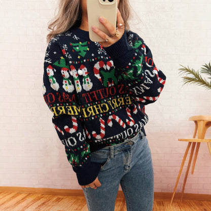 Women's Christmas Sweater with Nordic Design and Festive Motifs R&B