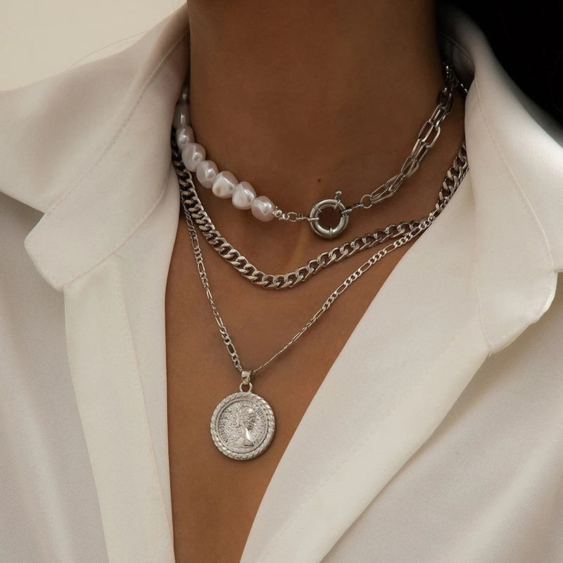Brayla Layered Cameo Necklace