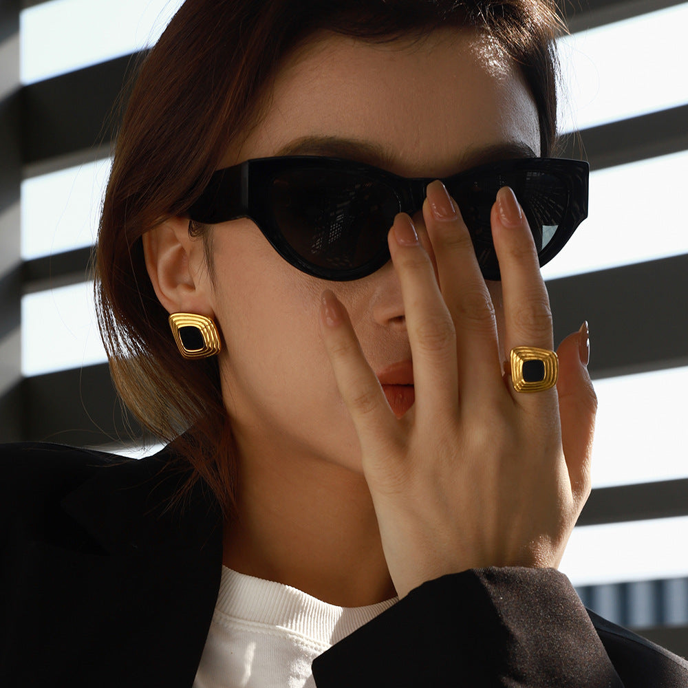 Jaia Square Stud Earrings