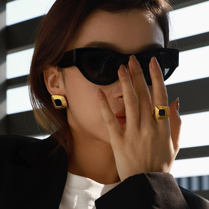 Jaia Square Stud Earrings