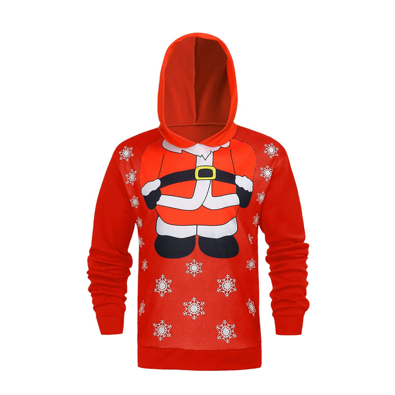 Women's Christmas Hoodie with Festive Motif and Hood