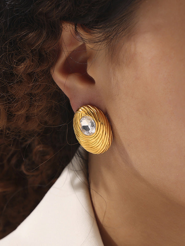 Fashionable and Personalized Water Drop Zircon Earrings