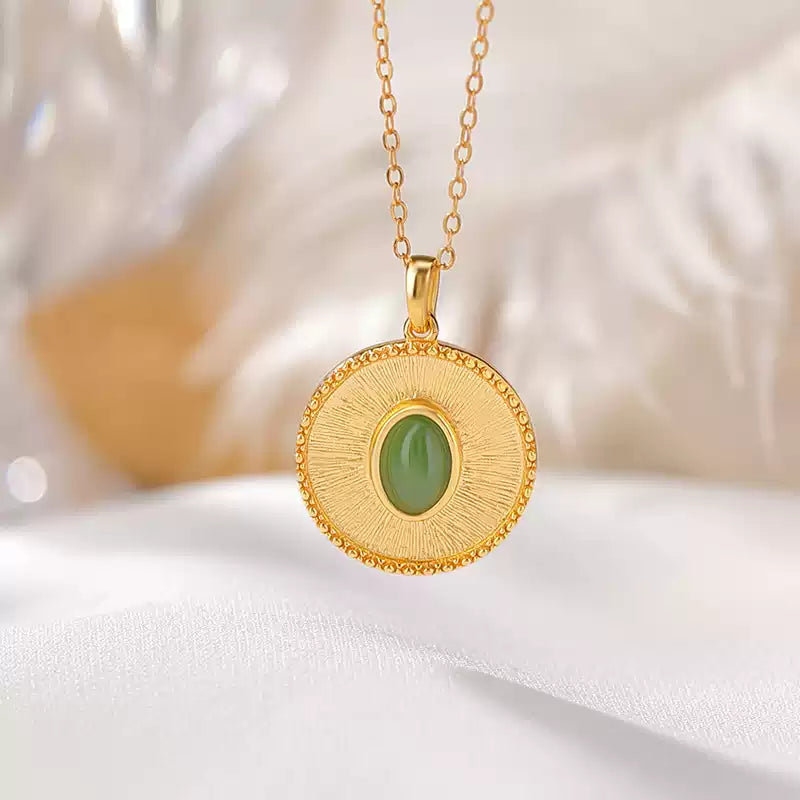 Jade Oval Pendant Necklace