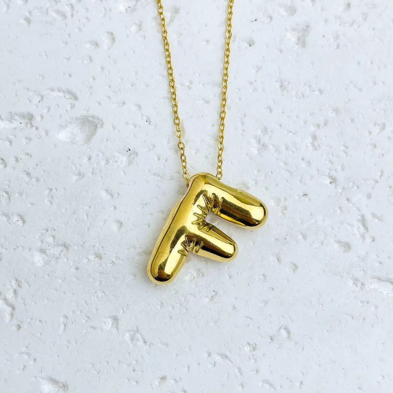 Aiyanah Glossy Bubble Letter Necklace