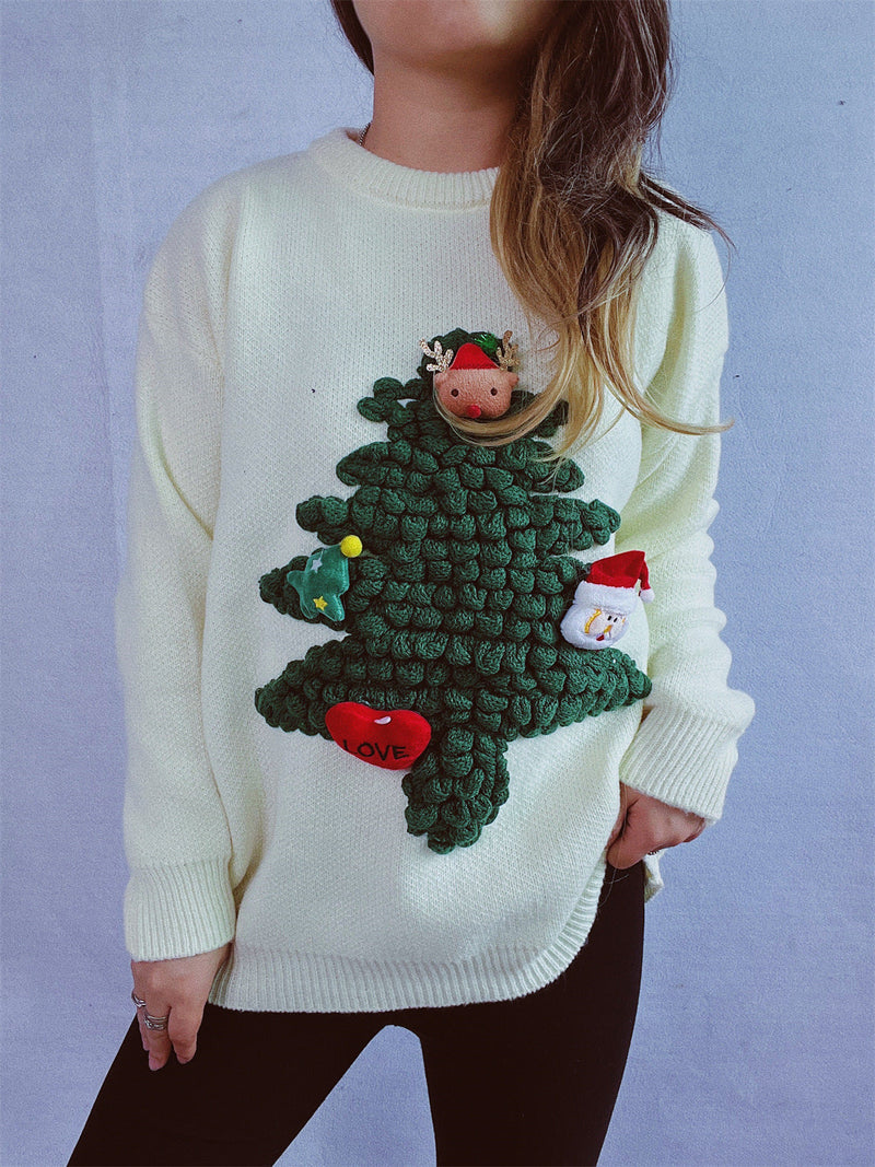 Women's Christmas Sweater with Festive 3D Motif and Soft Knit R&B