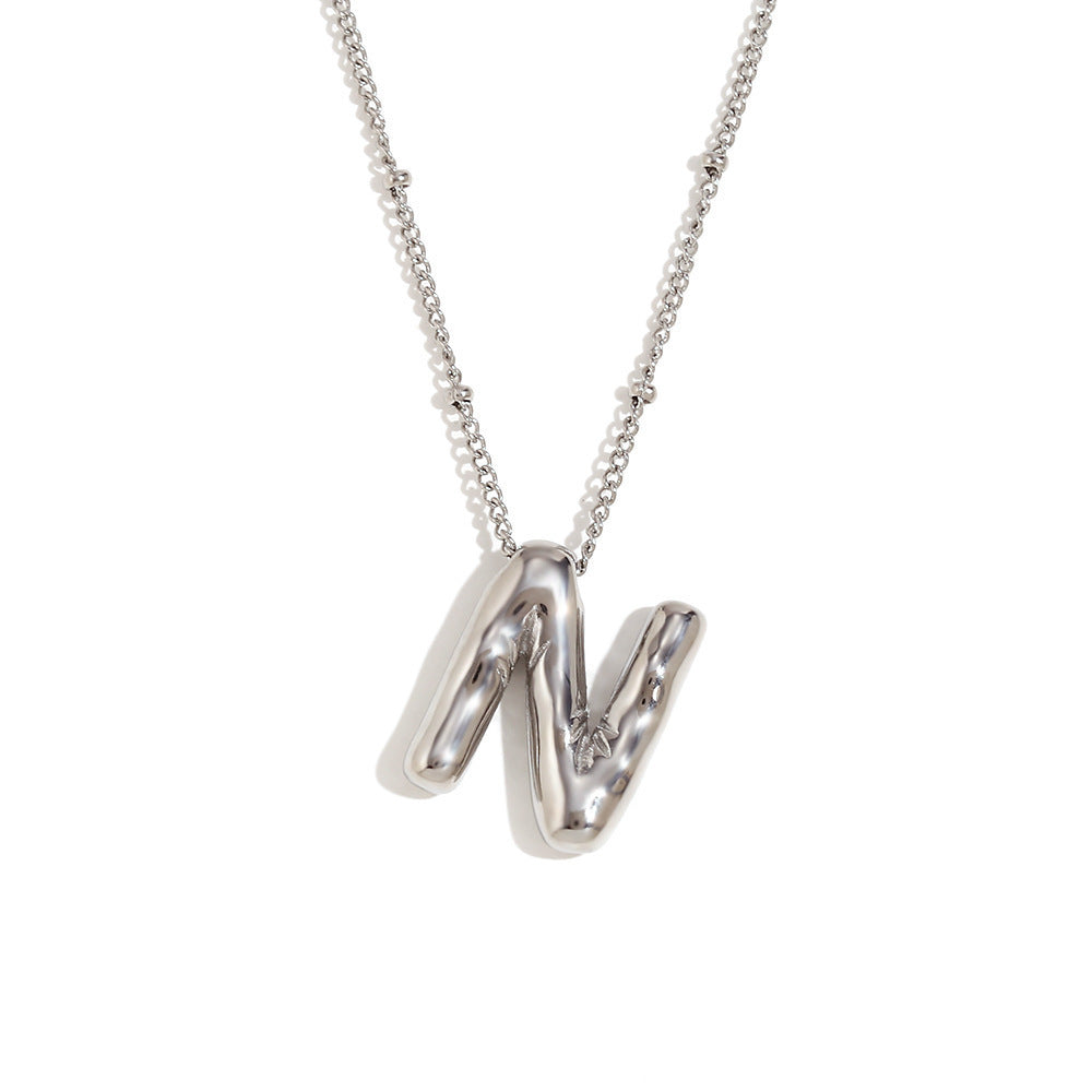 Aiyanah Glossy Bubble Letter Necklace