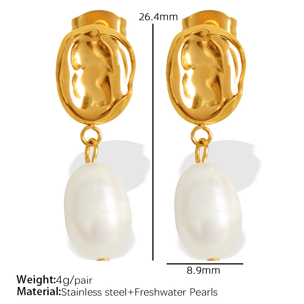Emmarie Gold Pearl Drop Earrings