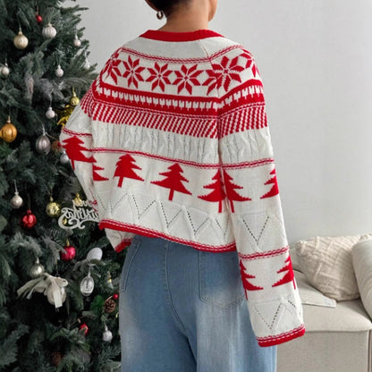 Women's Cozy Winter Sweater with Playful Christmas Design