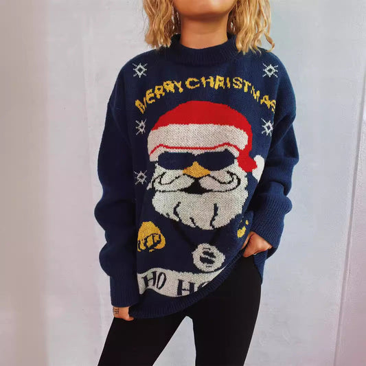 Women's Christmas Sweater with Festive Motif and Oversized Cut R&B