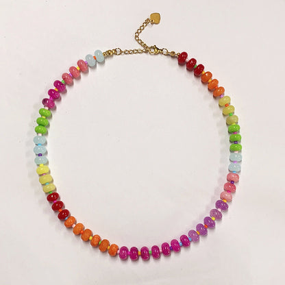 Lydia Rainbow Stone Necklace