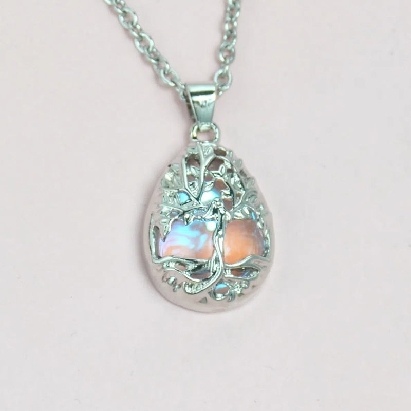 Tree of Life Moon Drop Necklace
