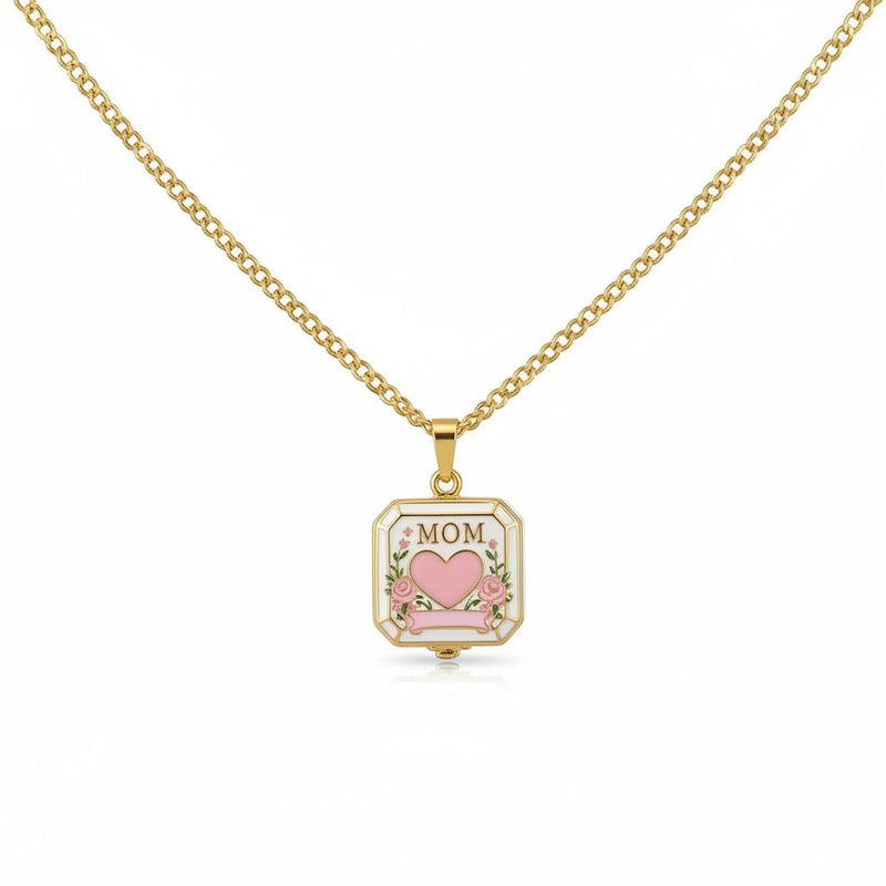 Mom Square Locket Pendant Necklace