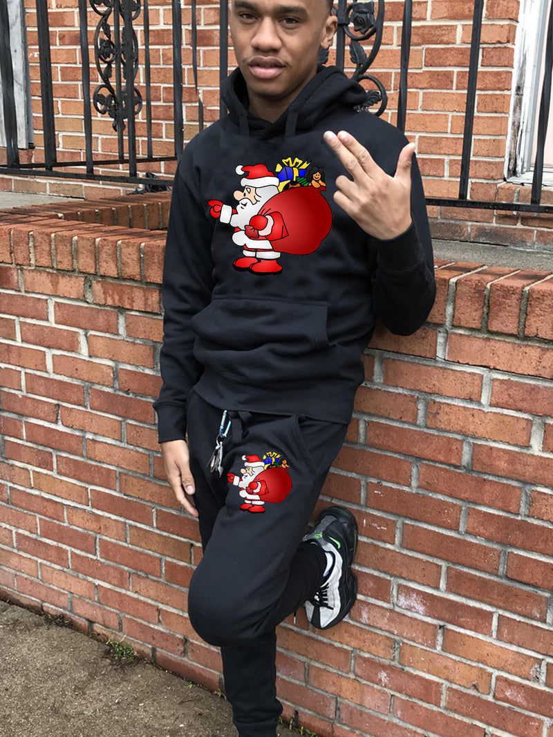 Women's Casual Sweatsuit with Festive Christmas Motif
