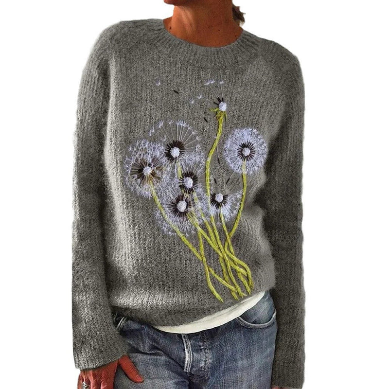 Women's Cozy Sweater with Festive Motif