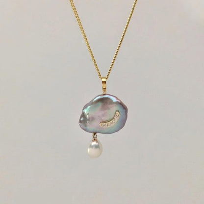 Alizae Pearl Moon Star Necklace