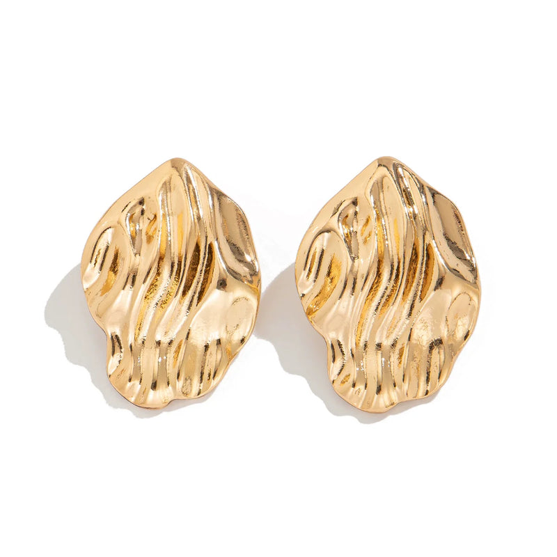 Mahi Wavy Metal Stud Earrings