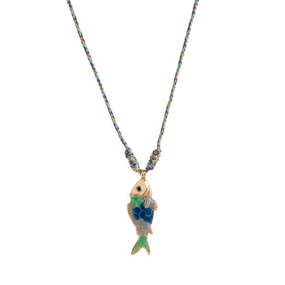 Donna Colorful Fish Pendant Necklace