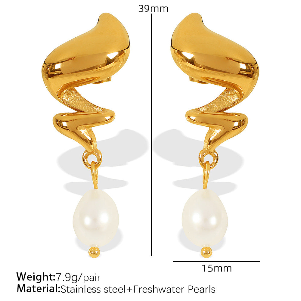 Emmarie Gold Pearl Drop Earrings