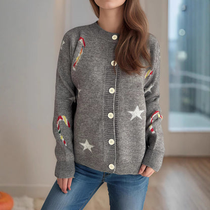 Women's Cardigan with Festive Designer Print