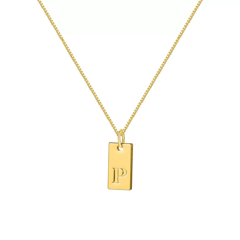 Initial Pendant Box Chain Necklace