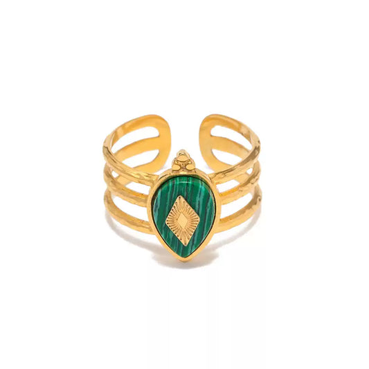 Kimber 18k Gold Pleated Gemstone Ring