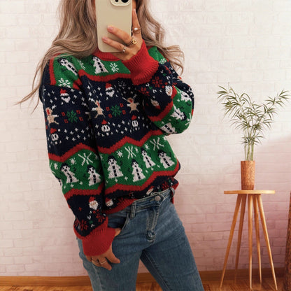 Women's Christmas Sweater with Cheerful Motif and Casual Cut R&B