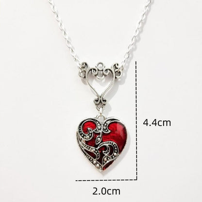 Gothic Heart Crimson Necklace