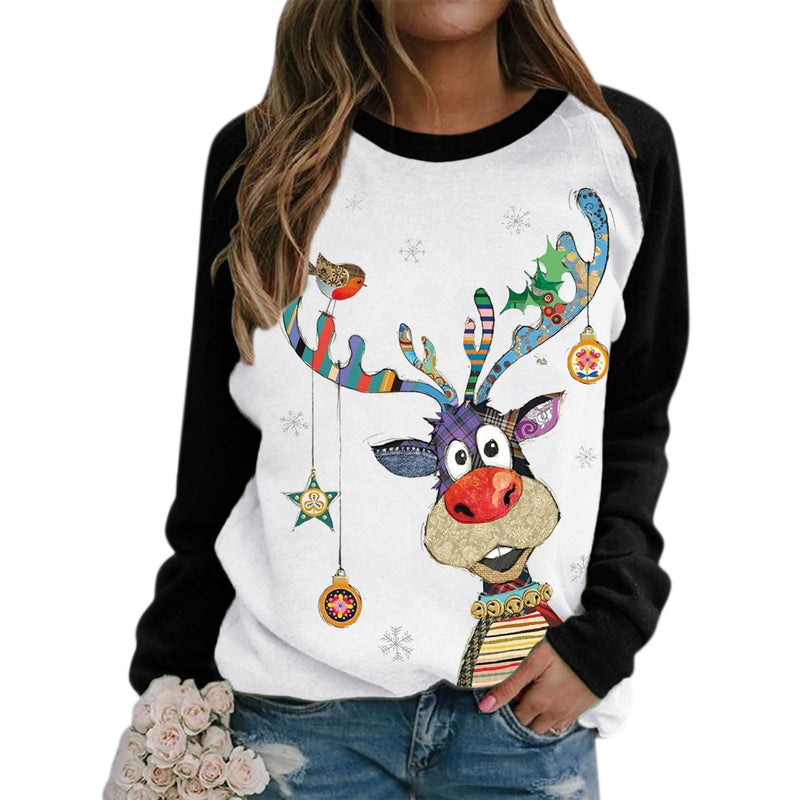 Women's Sweatshirt with Festive Christmas Motifs
