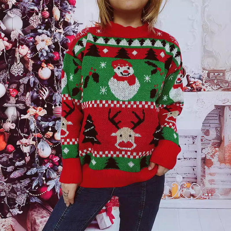 Women's Christmas Sweater with Festive Motif and Comfortable Cut R&B
