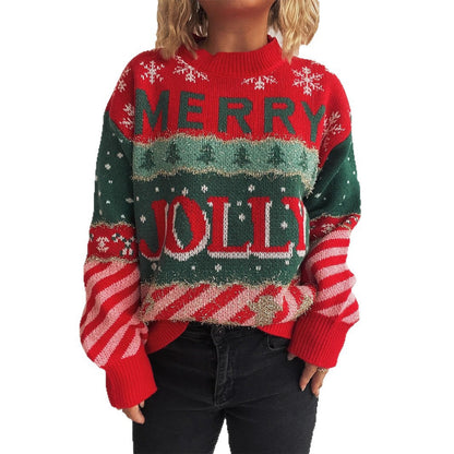 Women's Christmas Sweater with Distinctive Motif and Cozy Cut