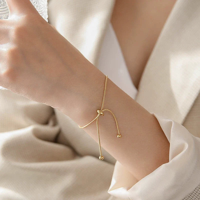 Adjustable Drawstring Chain Anklet