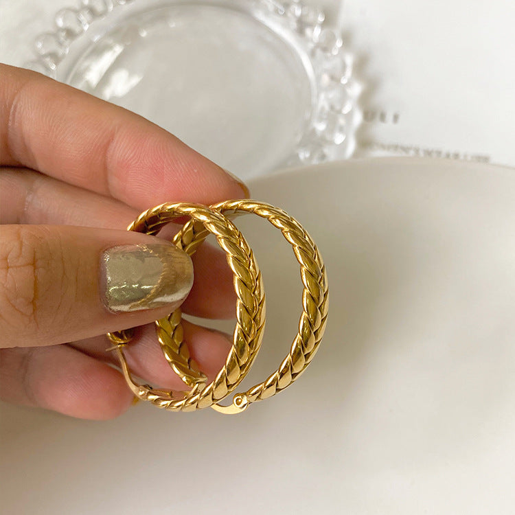 Clarice Geometric Wheat Hoops