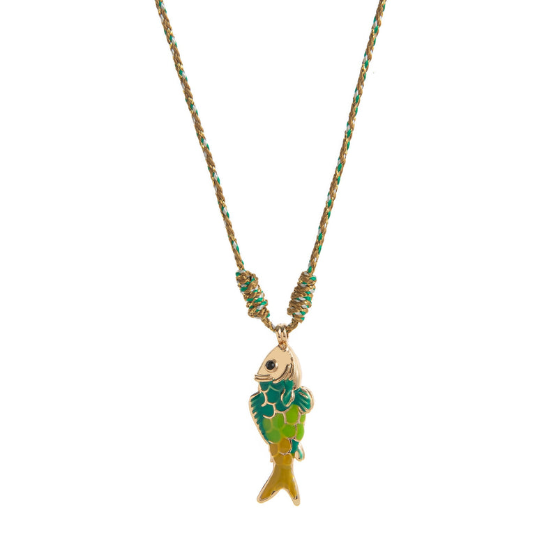 Donna Colorful Fish Pendant Necklace