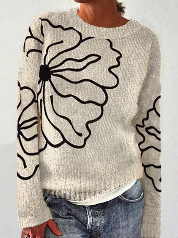Women's Cozy Sweater with Festive Motif