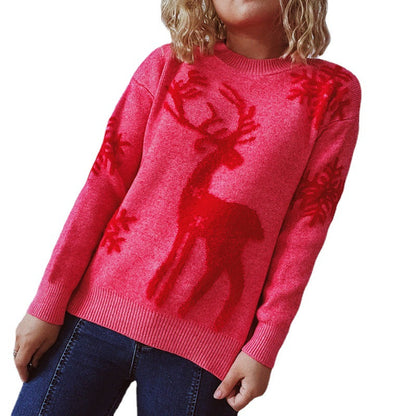 Women's Christmas Sweater with Festive Reindeer Design and High-Quality Knit R&B