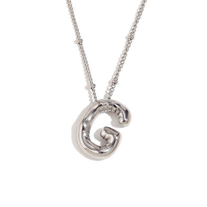 Aiyanah Glossy Bubble Letter Necklace