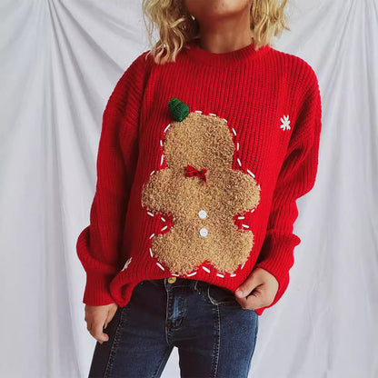 Women's Festive Sweater with Christmas Cookie Design R&B