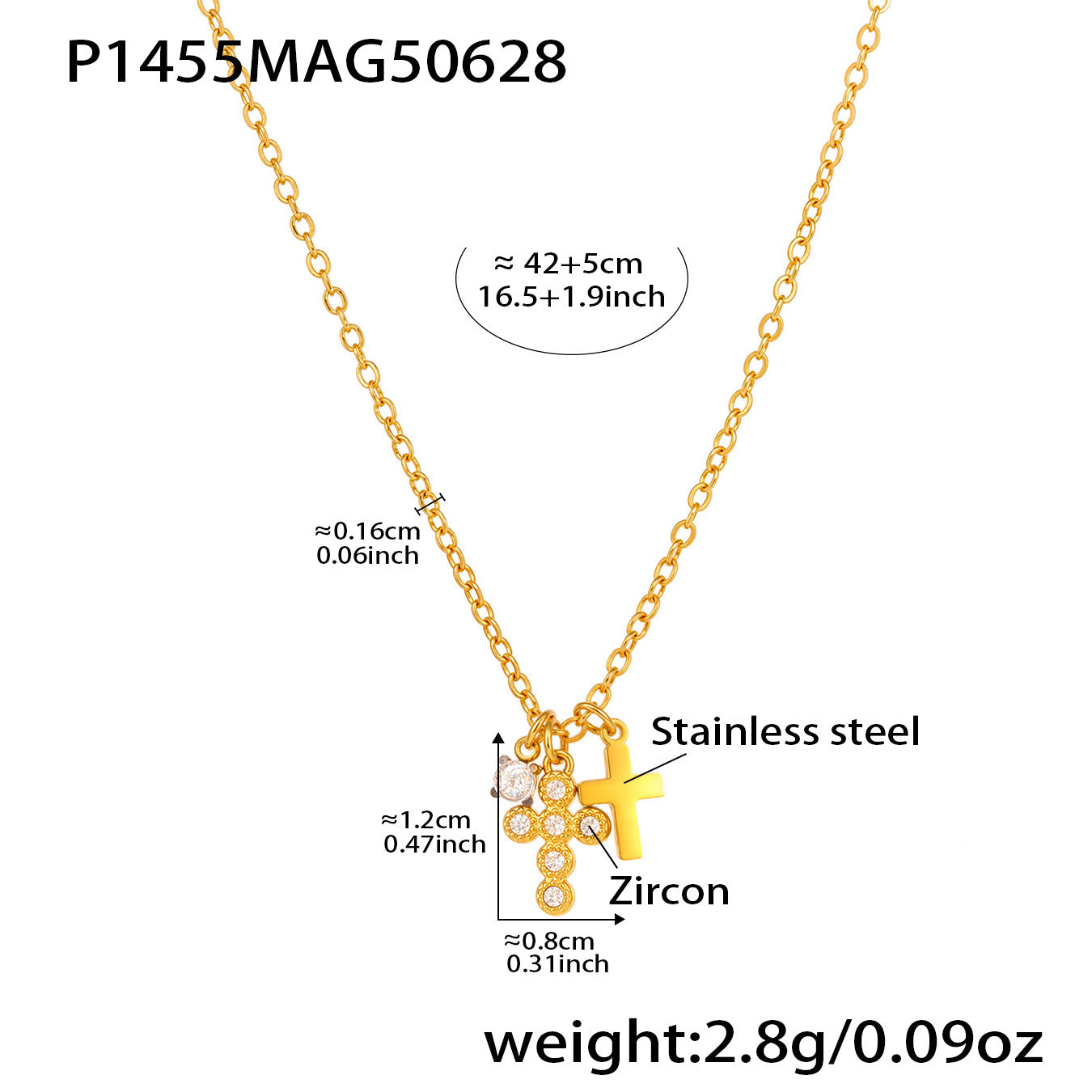Bryndle Dainty Cross Pendant Necklace