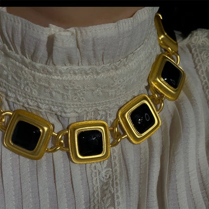 Alexis Medieval Square Link Necklace